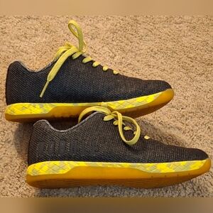 Women's Size 8 black yellow soled NoBull shoes